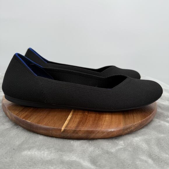 Rothy's The Flat Shoes Womens Size 10.5 Black Blue Washable Pointed Ballet Eco - Picture 1 of 10